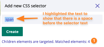 Found elements based on CSS selector