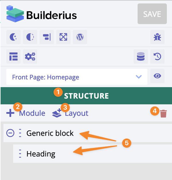 Adding a module actions
