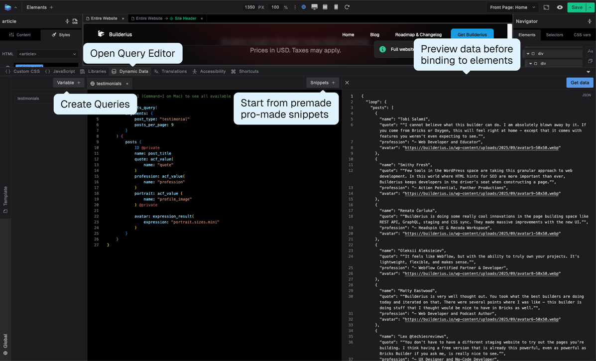 Screenshot of GraphQL editor interface