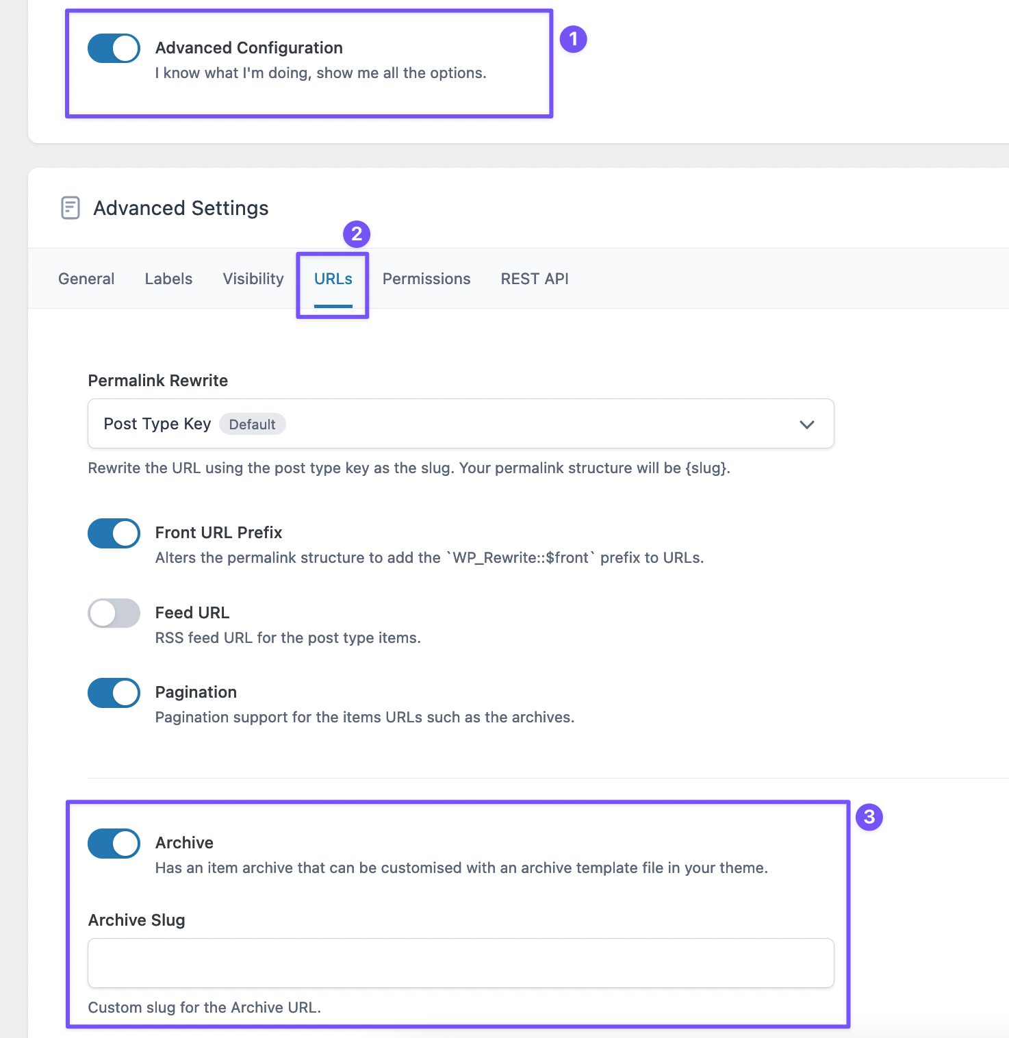 Apply rules - enabling archive for custom post type in ACF