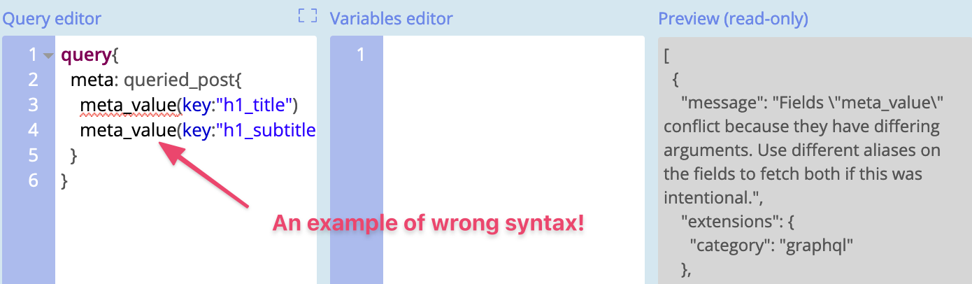 GraphQL wrong syntax