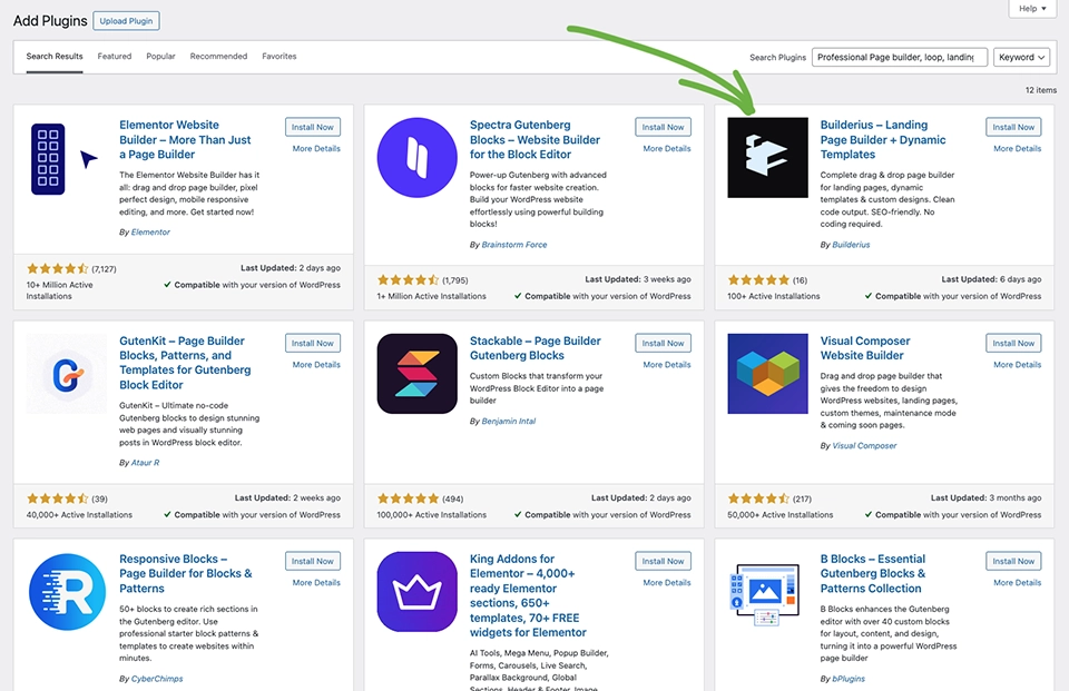 Screenshot: WordPress plugin search showing search result
